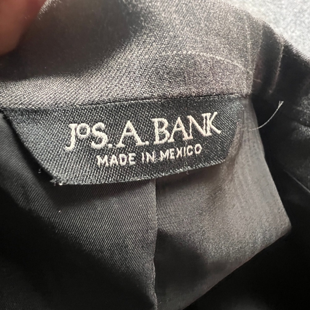 Jos. A. Bank Travelers Collection Gray Windowpane 100% Wool Blazer Jacket 46R - Picture 8 of 13